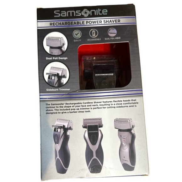 Samsonite Power Shaver Rechargeable Cordless 3 Head Rotary Shaver New - Picture 5 of 5